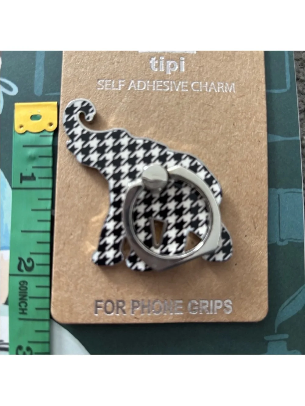 Houndstooth Elephant Phone Ring Grip Stand